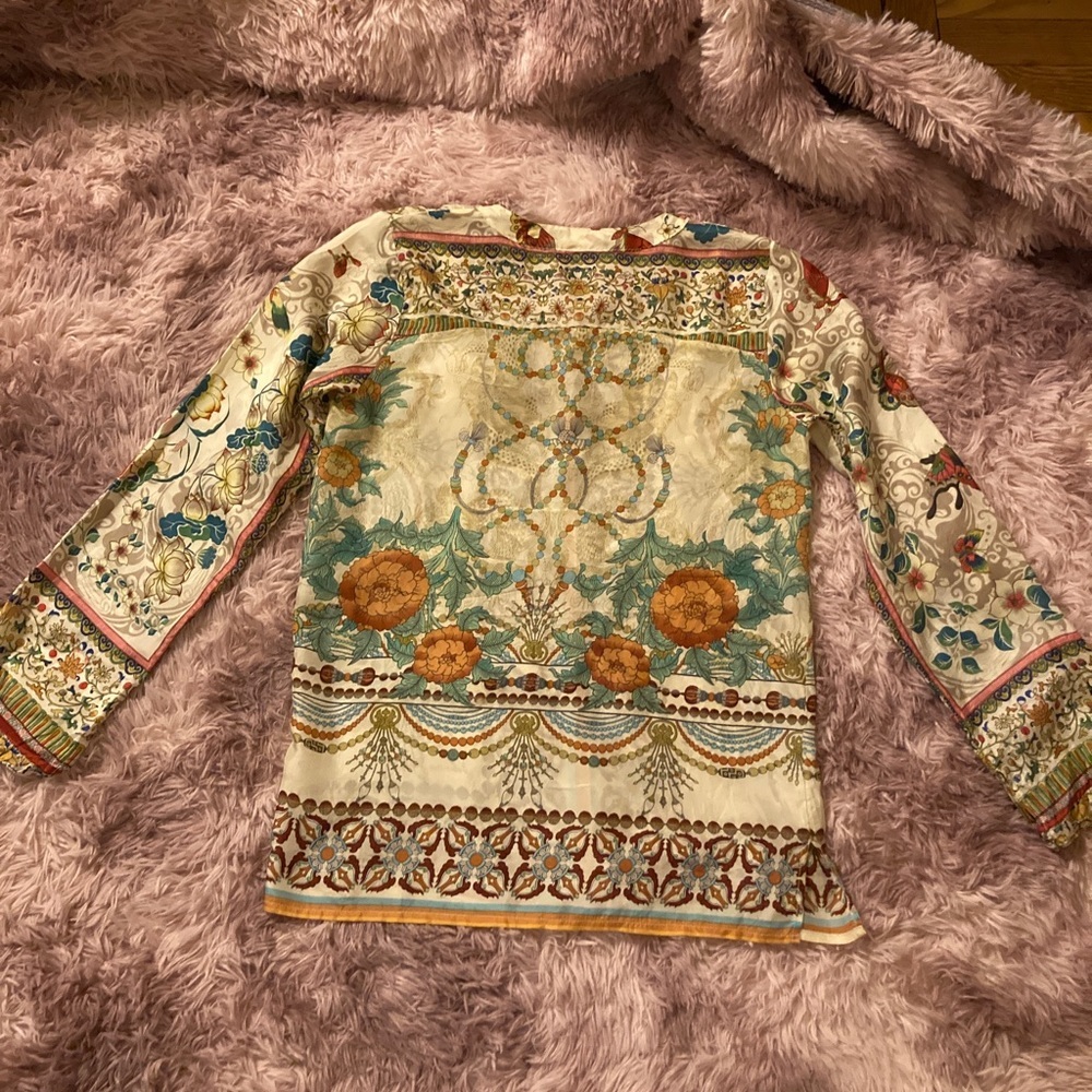 Johnny Was Silk Blouse Size XS - Picture 14 of 15